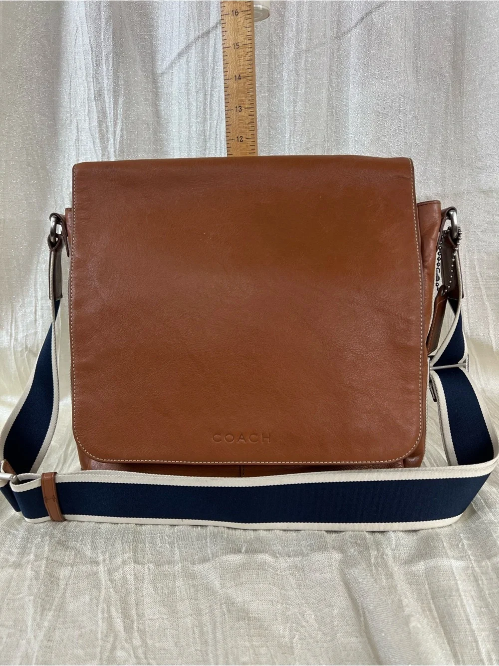 Coach F70655 Leather Messenger Bag Brown Laptop Crossbody Commuter VGUC